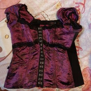 Tripp NYC purple hook and eye corset top